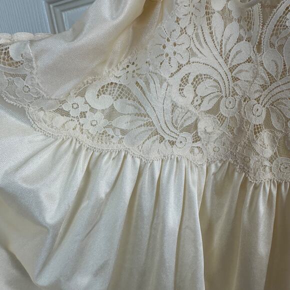 vintage lily of france lord & taylor cream lace nylon nightgown large usa made - Picture 4 of 10